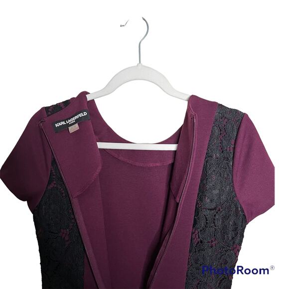 Karl Lagerfeld Paris Womans Color Block Dress With Lace Size 4 - Picture 5 of 9